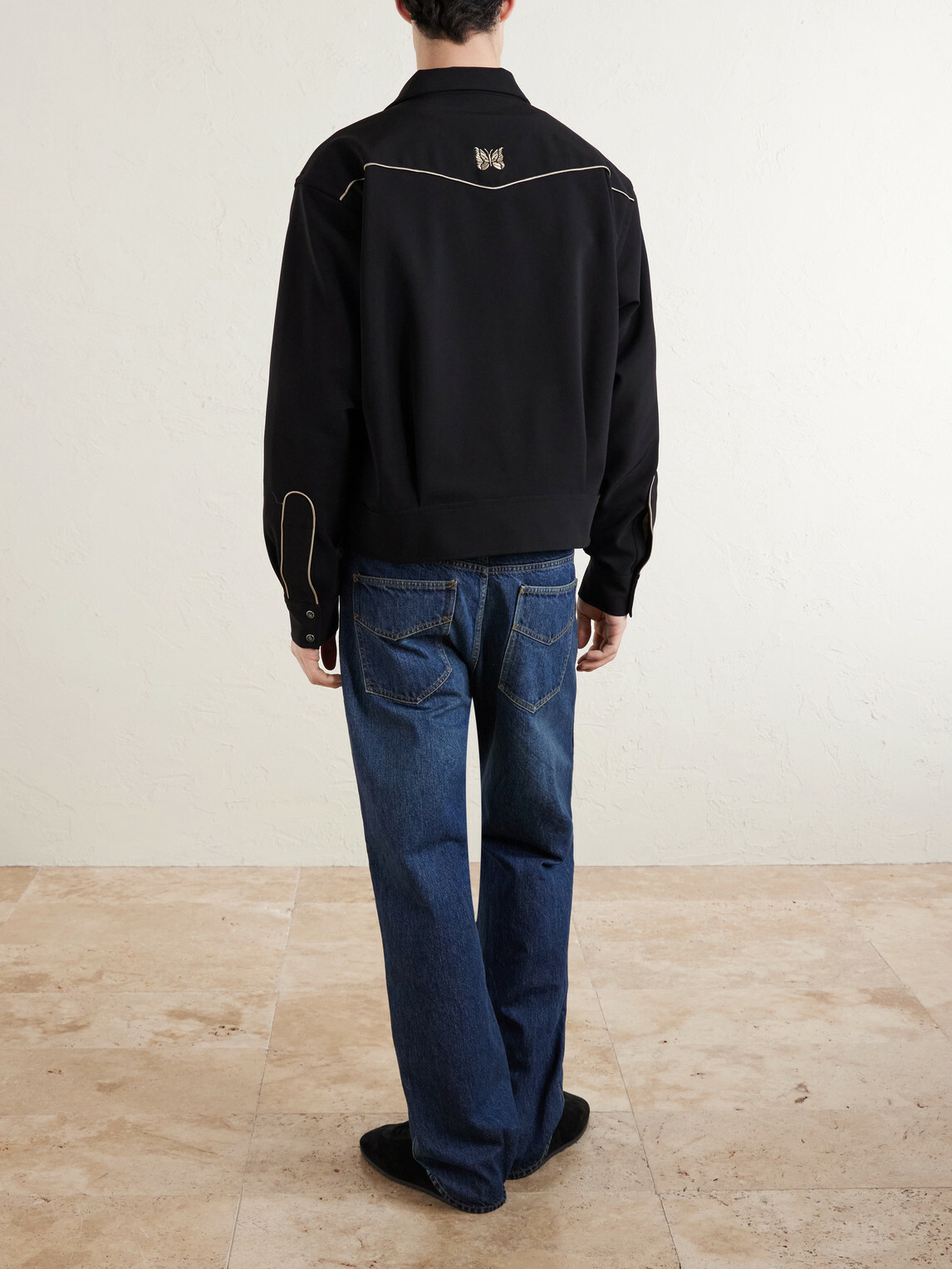 Needles - Piping Cowboy Logo-Embroidered Woven Jacket - Black