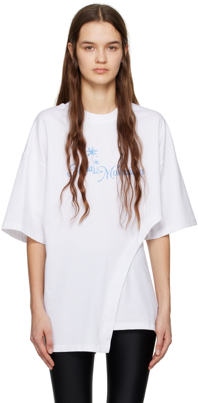 J KOO White Asymmetric T-Shirt
