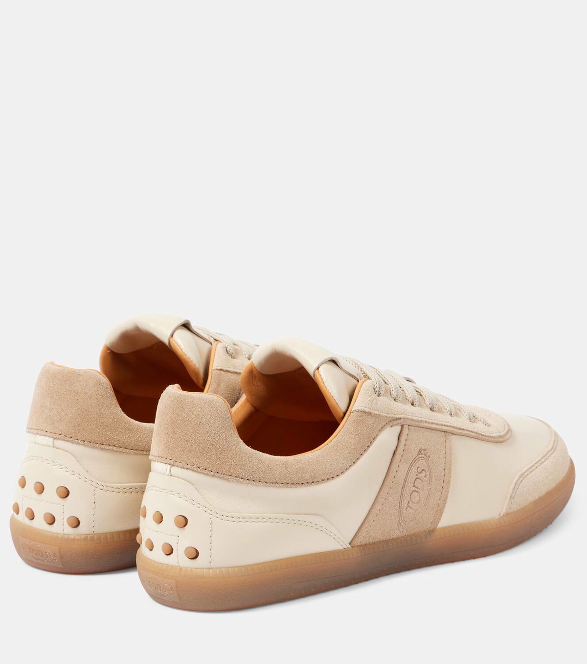 Tod's Tabs suede-trimmed leather sneakers Tod's
