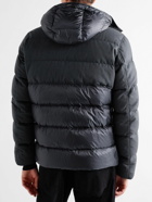 Herno - Quilted Wool-Blend and Shell Hooded Down Jacket - Blue