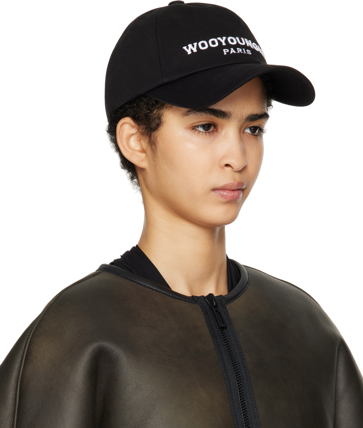 WOOYOUNGMI Black Embroidered Ball Cap Wooyoungmi
