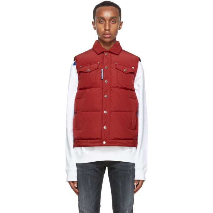 Photo: Dsquared2 Red Down Quilted Vest