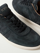 Tod's - Rubber-Trimmed Suede Sneakers - Blue