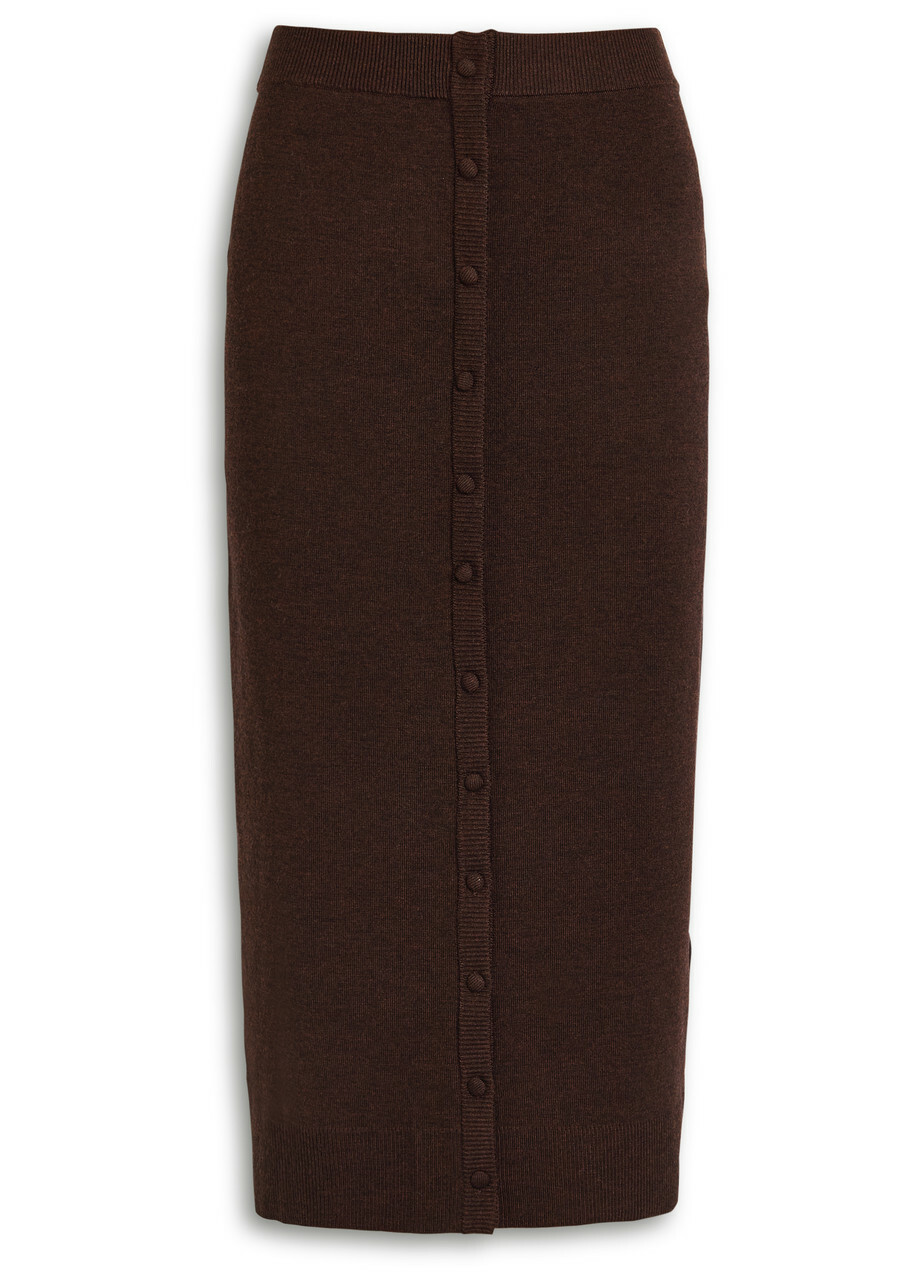 スカート Victoria Beckham Brown midi skirt in wool blend VICTORIA BECKHAM Tie-detailed pinstriped wool-twill midi