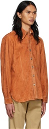 Wales Bonner Orange Leather Jacket