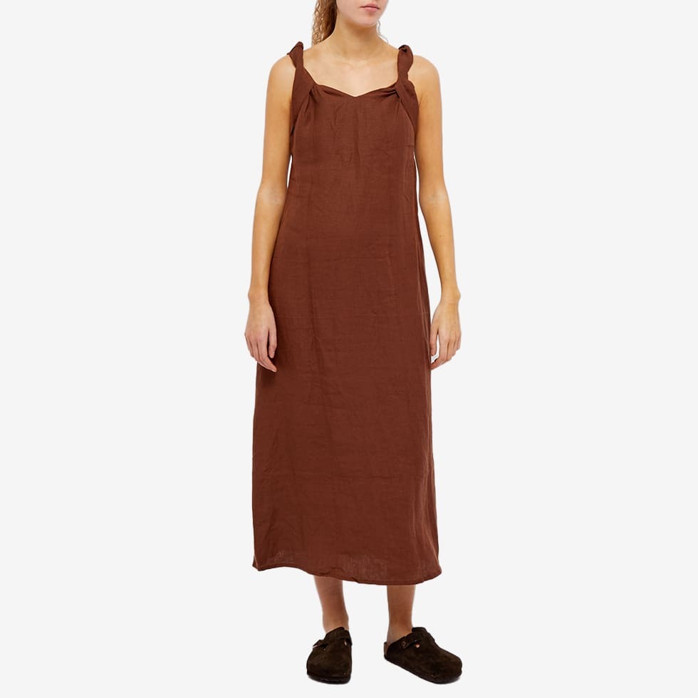 Deiji Studios Women's Turn Linen Midi Dress in Tobacco Deiji Studios