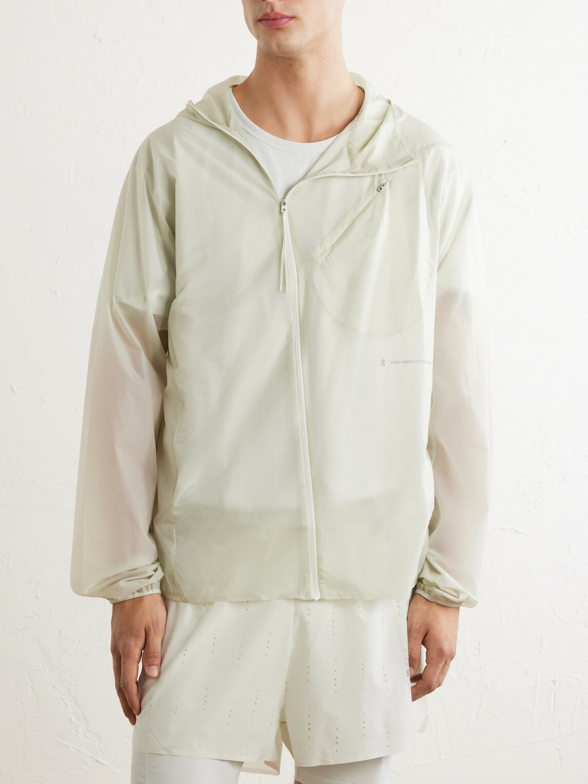 On - Post Archive Faction Zero Logo-Print Shell Jacket - Neutrals