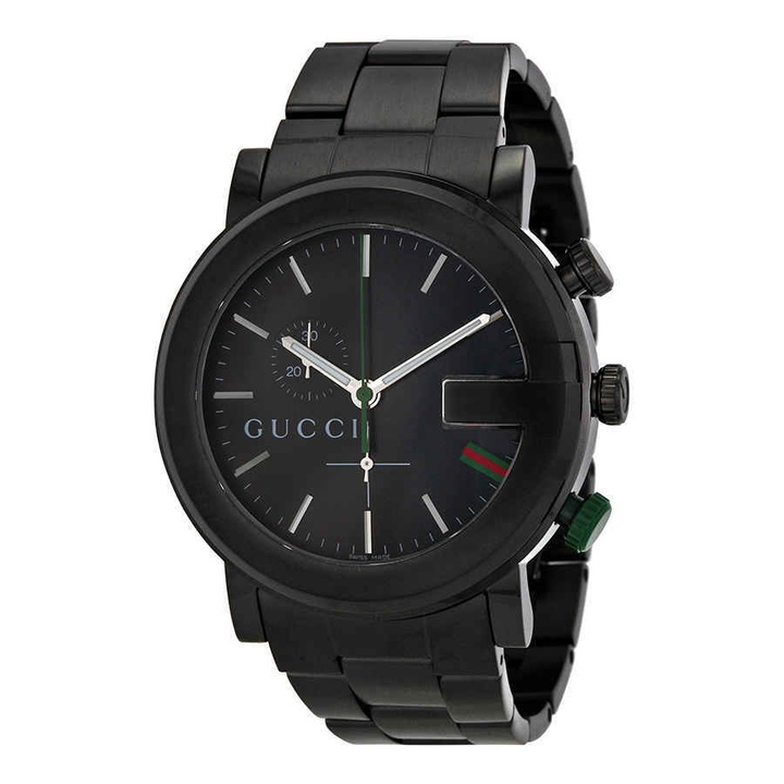 (NWT) Gucci Women\'s 5500 Series Black Dial Watch GUCCI 26MM Quartz Stainless Steel Black Dial Date Women main image 3