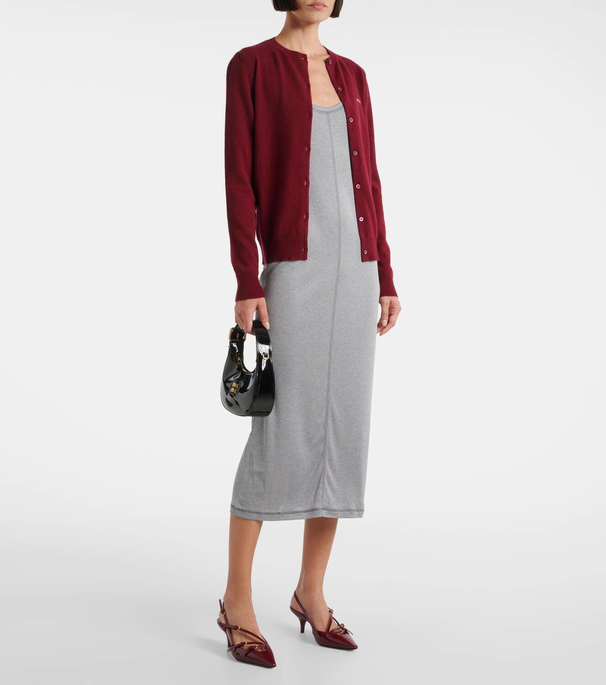 Miu Miu Knitted silk midi dress