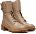 See by Chloé Beige Mallory Combat Boots