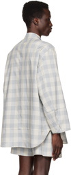LOW CLASSIC Blue & Off-White Check Shirt