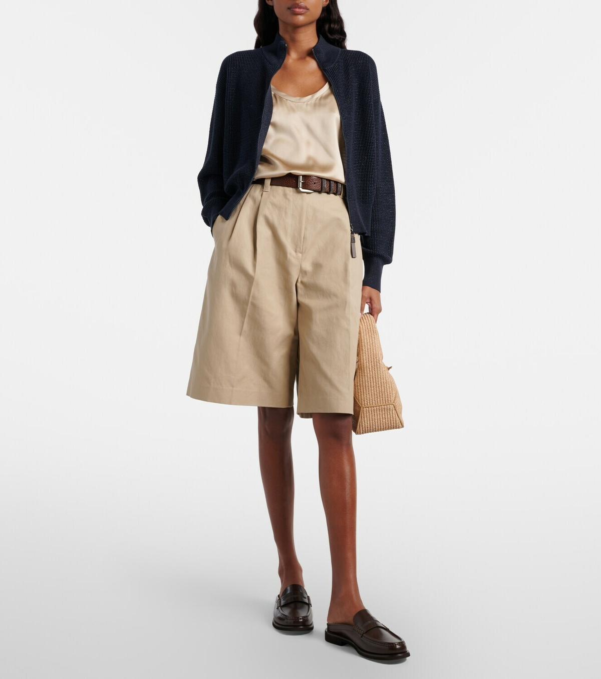 Brunello Cucinelli Cotton and linen shorts