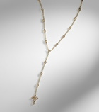 Sydney Evan Cross 14kt gold pendant necklace with diamonds