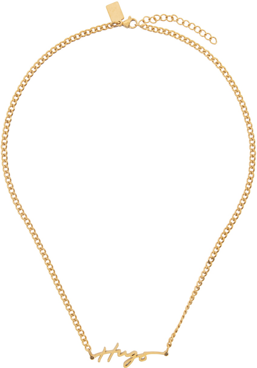 Hugo Gold Signature Necklace