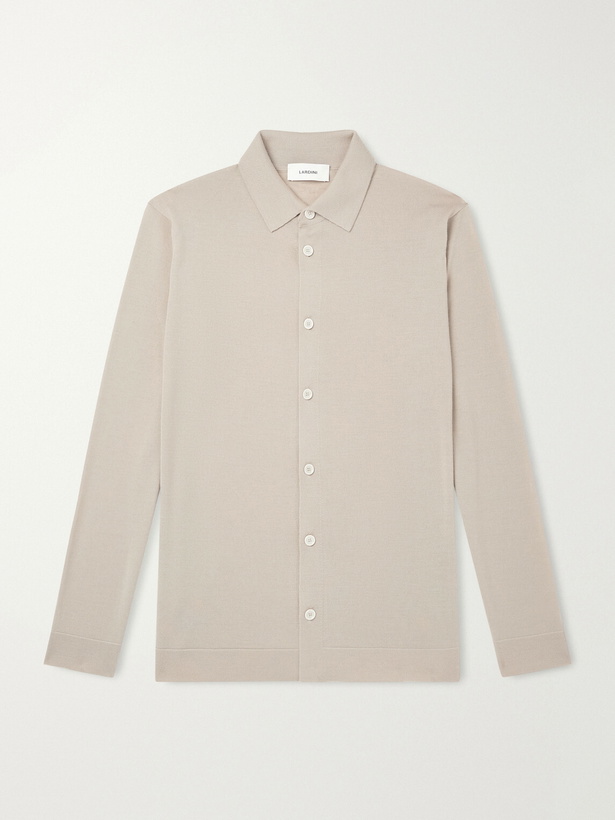 Photo: Lardini - Virgin Wool Polo Shirt - Neutrals