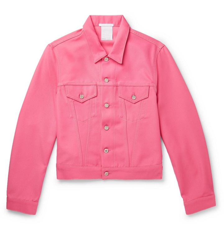 Photo: Helmut Lang - Cropped Cotton-Blend Twill Trucker Jacket - Pink