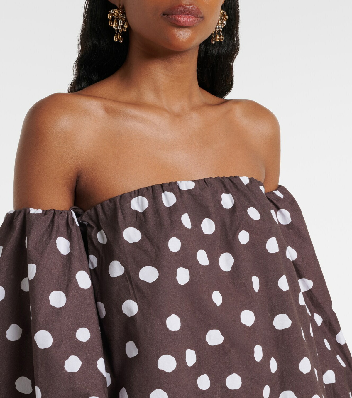 Adriana Degreas Polka-dot cotton-blend minidress
