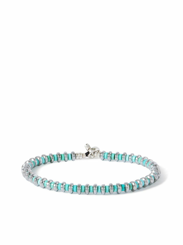 Photo: Mikia - Silver, Hematite and Turquoise Beaded Bracelet - Blue