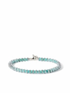Mikia - Silver, Hematite and Turquoise Beaded Bracelet - Blue