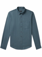 Club Monaco - Slim-Fit Button-Down Collar Puppytooth Cotton-Flannel Shirt - Blue