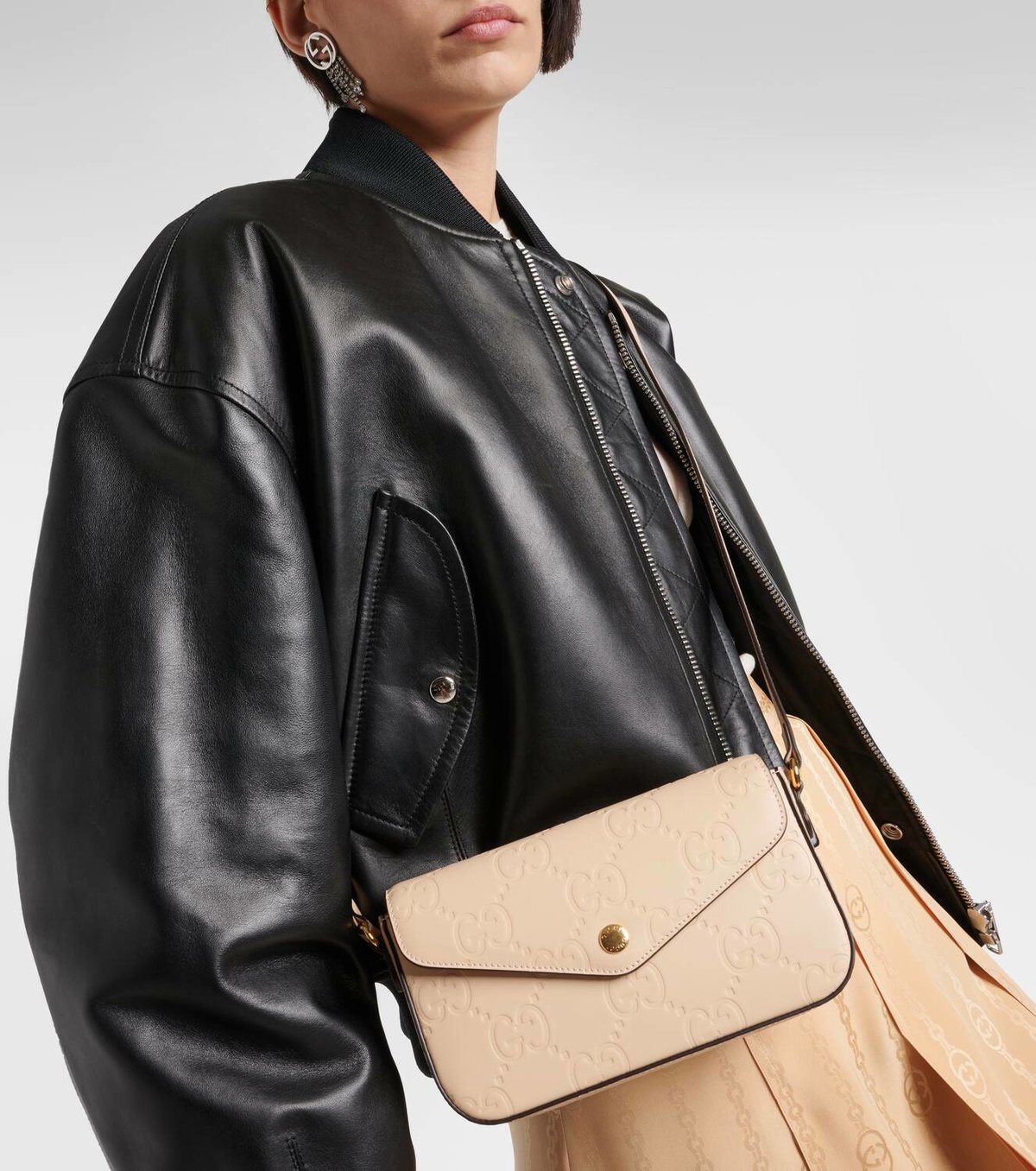 【GUCCI】GG SUPER MINI SHOULDER BAG Gucci GG Super Mini leather shoulder bag Gucci
