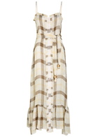 Lisa Marie Fernandez Checked Belted Linen-blend Maxi Dress Multicoloured