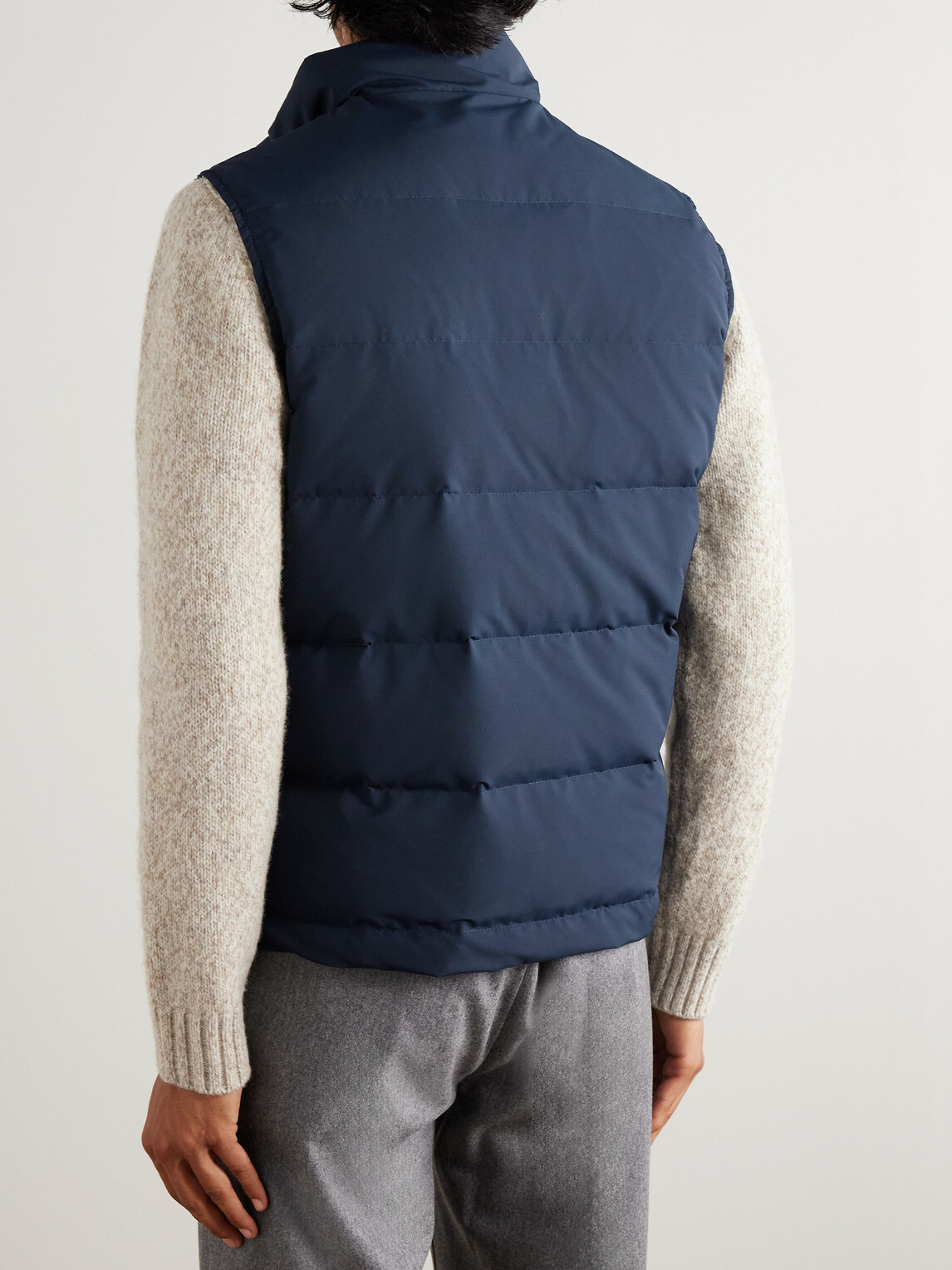 Eleventy - Quilted Tech Wool-Blend Down Gilet - Blue