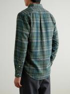 Polo Ralph Lauren - Button Down-Collar Logo-Embroidered Checked Cotton-Flannel Shirt - Green