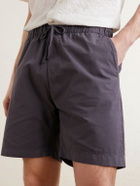 Hartford - Joggy Straight-Leg Cotton Drawstring Shorts - Blue