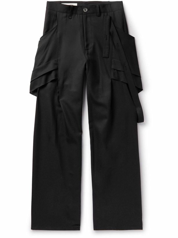 Photo: JiyongKim - Straight-Leg Draped Wool Trousers - Black