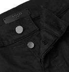AMIRI - Skinny-Fit Calf Hair-Trimmed Distressed Stretch-Denim Jeans - Black