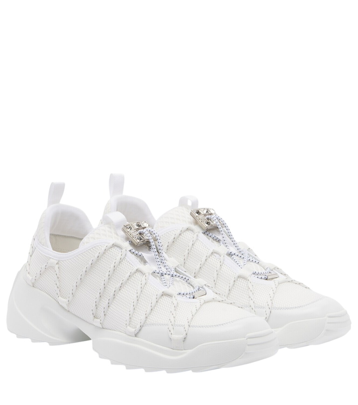Photo: Roger Vivier Viv' Zag leather-trimmed mesh sneakers