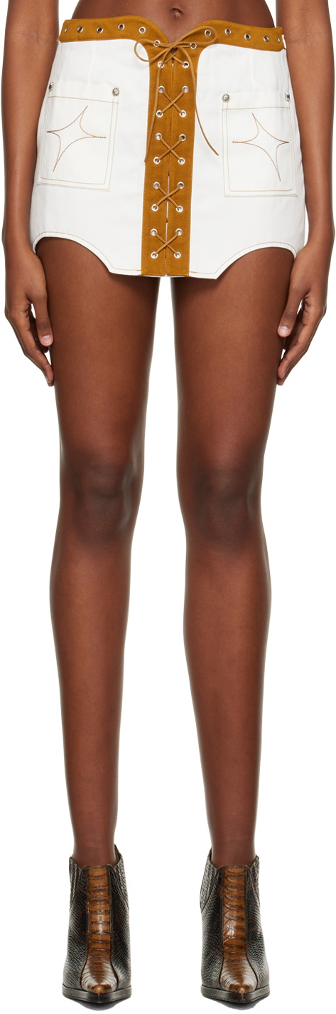DIDU SSENSE Exclusive White Denim Miniskirt