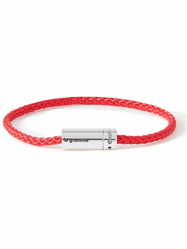 Photo: Le Gramme - 7g Braided Cord and Sterling Silver Bracelet - Red