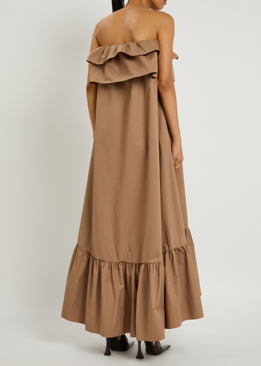 brown poplin maxi dress Z Supply Cornelia Poplin Maxi Dress – The TLB Boutique main image 0