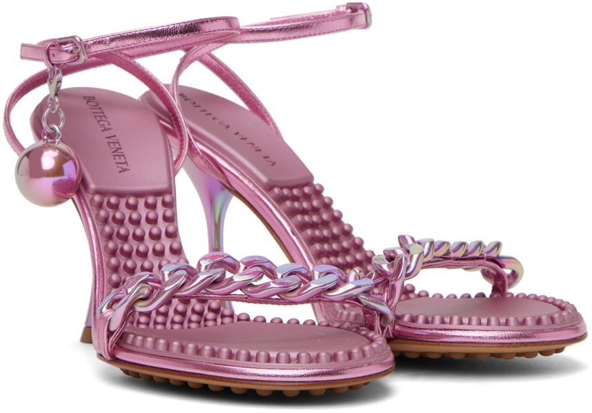 サンダル・ミュール BOTTEGA VENETA Slippers and Clogs Women Leather Pink/Azalea Bottega Veneta Slippers and Clogs Women Leather Pink/Azalea