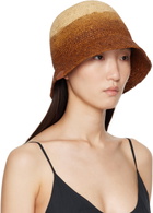 Staud Brown & Beige Meyers Crochet Bucket Hat