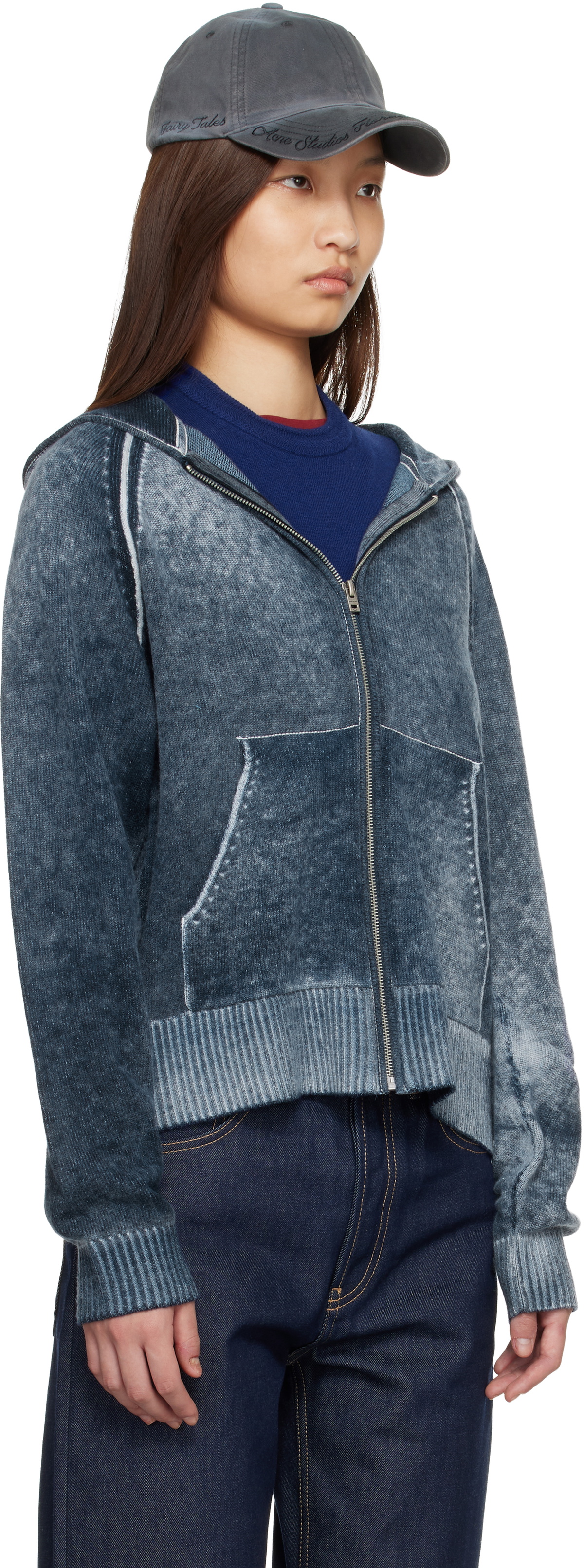 Acne Studios Navy Zipper Hoodie