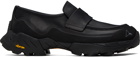 ROA Black Slip-On Loafers