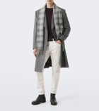 Eleventy Checked silk, wool, and cashmere scarf