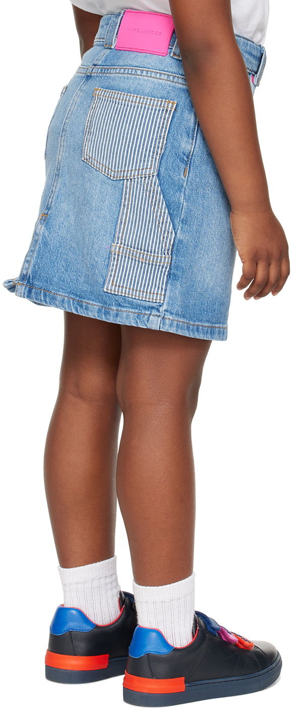 Marc Jacobs Kids Blue Patch Denim Skirt