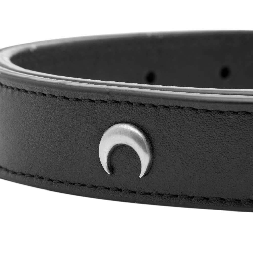 Marine Serre moon-buckle leather belt - Black