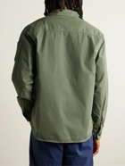 C.P. Company - Logo-Appliquéd Garment-Dyed Cotton-Gabardine Overshirt - Green