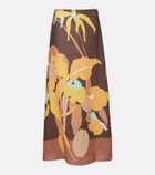 Faithfull Martina floral linen maxi skirt