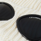 C.P. Company Men's Goggle Beanie in Gauze White