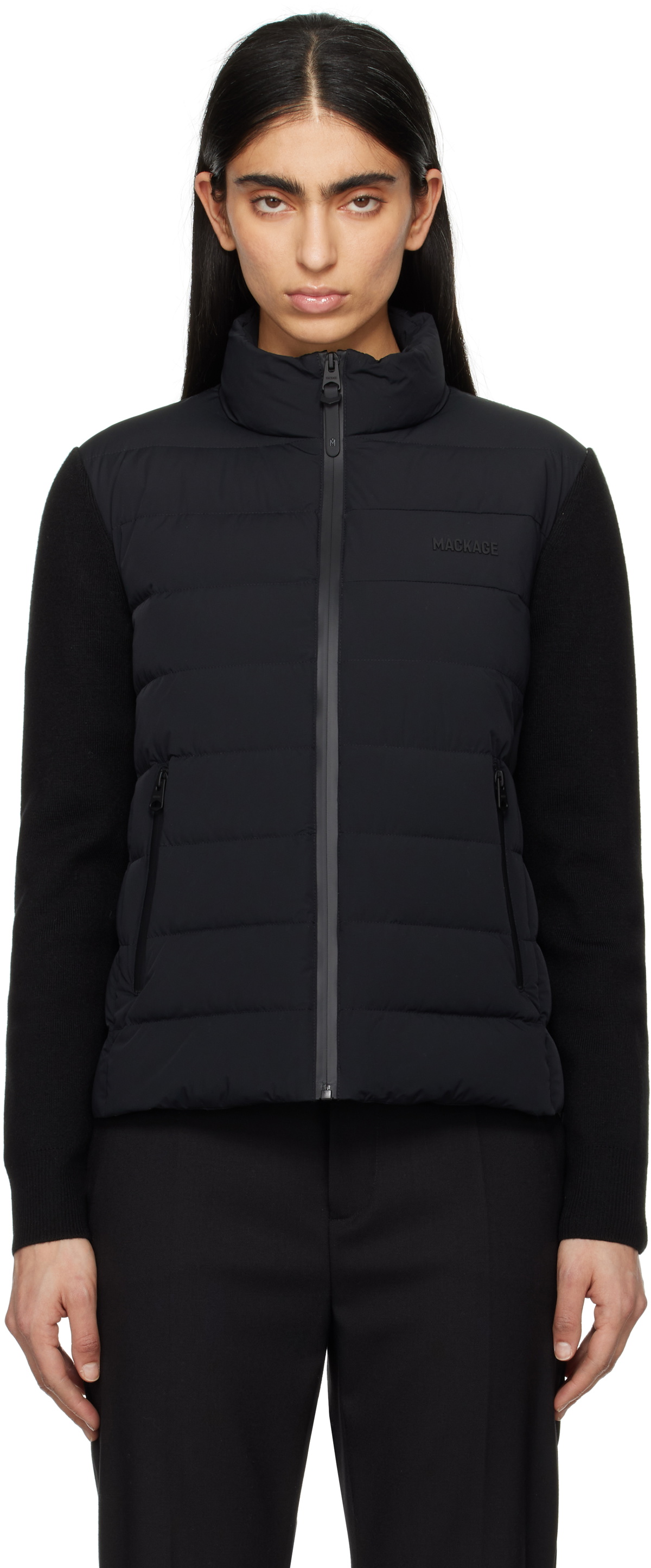 MACKAGE｜DOWN JACKETS ( RAJA (BLACK)) Raja, Light down vertical quilted jacket | Mackage® US