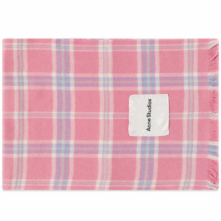 Photo: Acne Studios Men's Veken Cashmere Check Scarf in Bubblegum Pink
