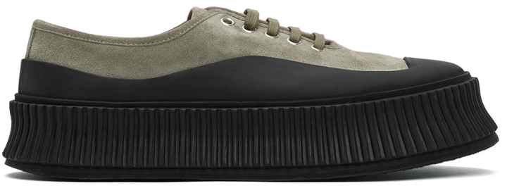 Photo: Jil Sander Green Suede Platform Sneakers