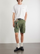 Cherry Los Angeles - Camouflage Paint-splattered Cargo Straight-leg Shorts - Green
