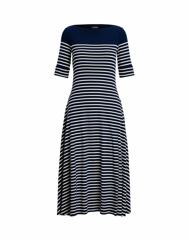 Photo: Lauren Ralph Lauren Striped Cotton Midi Dress Womens Midi dress Midnight in Blue